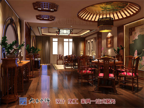 遼寧盤(pán)錦220平米別墅設計，感受中式別墅裝修的氣息